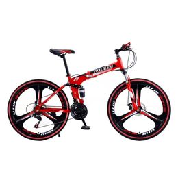 2024 Free Shipping Folding Mountain Bike 21 Speed Wheel Bicycle 26Inch Disc Brake MTB High-Carbon Steel Mechanical Disc Brake City Road Bikes for adault and junior