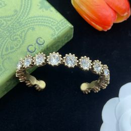 Designer bracelet classic luxury vintage bracelet with diamonds open design adjustable Valentine's Day gift