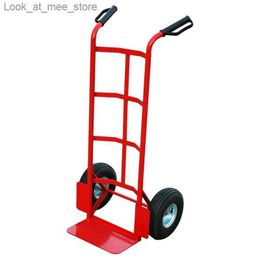 Shopping Carts Red two wheeled handcart multi-purpose handcart small tank truck can load 150KG Q240227