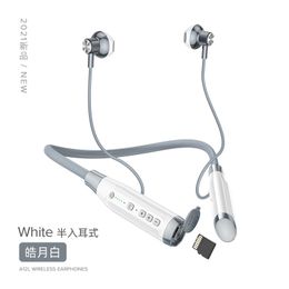 A12 Bluetooth earphones with neck hanging design, ultra long standby, semi in ear wireless sports card insertion, cross-border new private model