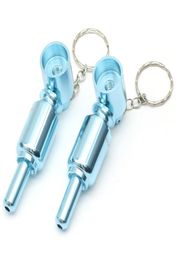 Keychain Style Premium Metal Smoking Pipes 77MM Aluminium Tobacco Herb Pipe Mini Smoke Hand Spoon Pipe keychain Pocket Size8947107