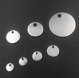 100pcs 614mm Stainless Steel Stamping Tags Charms Pendants End Chain Pendant Round Tag Charms for Necklace Bracelet Making7166172