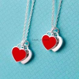 Pendant Necklaces Popular Extremely Simple Style Romantic Love Heart Enamel Design Female Clavicle Chain D1b5 H24227