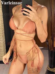 Women's Swimwear New 7 Colours Wrap Around Scrunch Butt Bikini Female Swimsuit Women Swimwear Two-pieces Bikini set Bather Bathing Suit Swim V3888 T240227