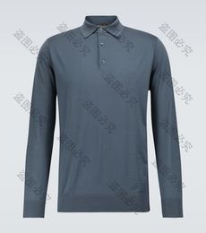 Designer Mens Polos Loro Piano Ml long-sleeved wool polo shirt Fashion Autumn and Winter Tops