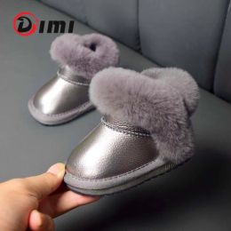 Boots DIMI 2021 Winter Warm Baby Shoes for Boy Girl Toddler Boots Soft Microfiber Leather Waterproof NonSlip Plush Infant Snow Boots