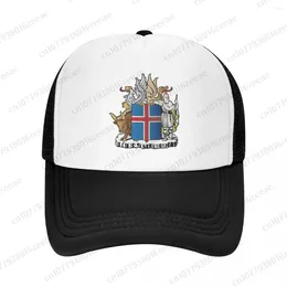 Berets Of Arms Iceland Mesh Baseball Cap Summer Outdoor Men Women Fashion Sport Hats Hip Hop Trucker