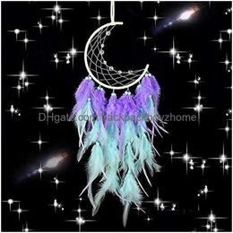 Arts And Crafts 16 Styles Dream Catcher Festival Gift Handmade Half Circle Moon Design Art Crafts Dreamcatcher Feather Hanging Star Ho Dhma0