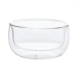 Dinnerware Sets Double Wall Insulated Teacup Glass Bowl Containers For Fruit Serving Holder