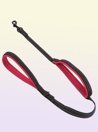 Benepaw Reflective Padded Dog Leash Two Handle Durable Small Medium Large Dog Pet Training Leash Nylon Lead 7 Colours LJ2012017563374