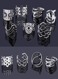 50Pcs Mix Style Vintage Alloy Gypsy Adjustable Finger Tattoo Rings Toe Ring Lots For Women Men Whole Jewelry4209641