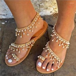 Sandals Ladies Rhinestones Summer Beach Slippers For Women Flip Flops Crystal Sliders Casual Shoe