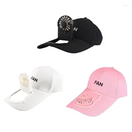 Berets USB Charging Fan Baseball Cap Letters Embroidery Outdoor Sunscreen Sport Mini Cooler 3 Speed Adjustable Trucker Dad Hat