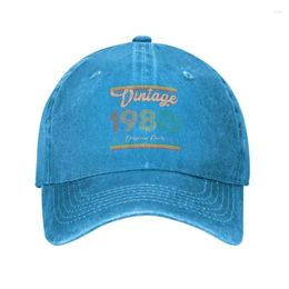 Ball Caps Punk Unisex Cotton Vintage 1980 Limited Edition Birthday Baseball Cap Adult Adjustable Dad Hat Women Men Sun Protection