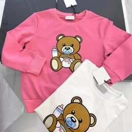 Fall Winter Sweatshirt for Kids Children Fashion Hoodies Boys and Girls Clothing Cute Fedding Bottle Bear Printed Long Sleeve Pull2987863