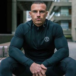 Men's T-Shirts NEW 2021 Quick Dry Compression Shirt Men T-shirt Long Sleeve Compression Shirts Gyms T-shirt Fitness Sport Shirt Men Tops Tee T240227