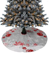 Christmas Decorations Red Ball Snowflakes Tree Skirt Xmas Decor For Home Supplies Round Skirts Base Cover