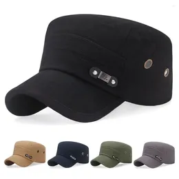 Berets Cotton Army Hat Spring Summer Breathable Casual Cadet Adjustable Outdoors Baseball Cap Men