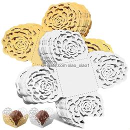 Baking Pastry Tools Flower Truffle Wrappers Chocolate Candy Cups Hollow-Out Rose Dessert Liners Wedding Appetizers Muffin Drop Del Dhtje