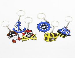 top quality pirate series Keychain PVC soft gel key rings fashion Jewellery Halloween Gift keychain whole ship1025912