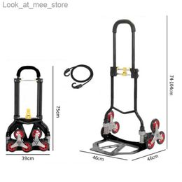 Shopping Carts 200KG bearing foldable shopping cart portable grocery cart with stair climbing wheels luggage trailer with telescopic rod Q240227