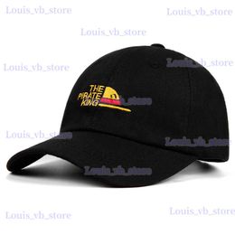 Ball Caps The Pirate King dad hat One Piece Luffy % Cotton embroidery Baseball Cap Snapback Unisex outdoor fashion leisure caps T240227