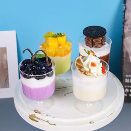 Decorative Flowers Simulation Cake Model Fake Fruit Tart Dessert Decoration Ornaments Candy Cup Of Ice Cream DECOR