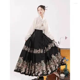 Skirts Spring Weaving Gold Imitation Makeup Flower Horse Face Skirt Chinese Style Original Hanfu Ancient Costume