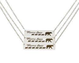 Mother039s Day Gift Mama Bear Animal Alphabet Good Friend Stainless Steel Necklace FSJB4506066