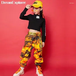 Clothing Sets Girls Hip Hop Crop Top Camouflage Pants Clothes Kids Cargo Pant Streetwear Child Street Dance Sweatshirt Joggers Costumes