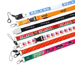 Chains Custom Printing Key Chain Lanyard With Logo Company Name Personalised Customised Neck Rope For ID Card Keys Staff Cardholder