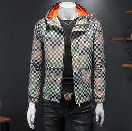 High Quality 2024 Spring Autumn Luxury Brand Fashion Designer Men's Windproof Jacket Fashion Casual Hip Hop Street Zipper Outdoor Jacket Plaid Stripe Asian size M-5XL