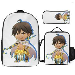 Backpack FGO Ozymandia Fate Grand Order 3 In 1 Set 17 Inch Lunch Bag Pen Secure Infantry Pack Comfortable Schools Graphic