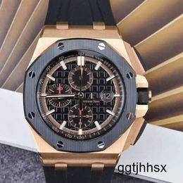 Diamond Watch Functional Wristwatch AP Wrist Watch Mens Watch Royal Oak Offshore 18K Rose Gold Second hand Watch RO.OO. A002CA.02