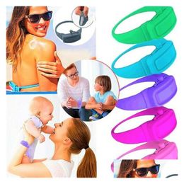 Other Bracelets Hand Sanitizer Disinfectant Sub-Packing Sile Bracelet Wristband With 20Ml Empty Bottle Dispenser Wearable Drop Delive Dhkxx