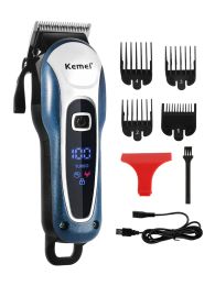 Trimmers KEMEI Professional Barber Hair Trimmer for Men Electric Beard Cutter Hair Cutting Machine with LED Display Hair Cut Cordless