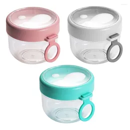 Storage Bottles 3Pcs Portable Overnight Oats Jars Container Airtight Breakfast For Salads Cereal Milk Porridge Fruit