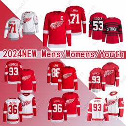 #71 Dylan Larkin detroit Hockey jersey CUSTOM red wing #88 Kane #93 DeBrincat #53 Moritz Seider 38 Robert Hagg 14 Robby Fabbri 11 Filip Zadina Jerseys