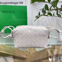 BottegVenetas Loops Bags 2024 New Type Small Square Imported Original Sheepskin Pure Hand Knitted Backpack Crossbody Mobile Phone Single Shoulder Wom rj