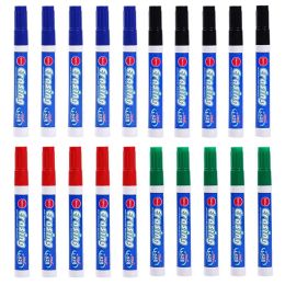 Markers Wholesale Whiteboard Marker Pen 20pcs/lot Black Red Green Blue Colours White Board Makers Pens for Office Student Writing