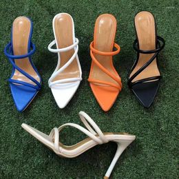 Sandals Brand Women's Shoes 2024 Summer Large Size High Heel Pointy Breathable Fashion Outside Wear Female 43
