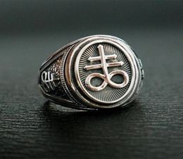 Gothic Mens 316L Stainless Steel Ring Seal of Satan Signet Rings Men Male Bijoux Punk Biker Fashion Jewelry Gifts3177247