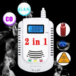 Detector Independent Carbon Monoxide Detector Gas Detector Gas Alarm Sensor Methane Propane Gas leak Detector EU Plug LCD Security