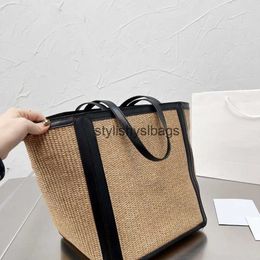 Totes Bag Letter Celie Bags Fashion Linen Designer Straw Knitting Handbags Summer Beach Shoulder Large Casual ToteH24227