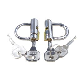 Chastity Cage Male Stainless Steel D-Ring PA Lock 4mm-5mm Glans Piercing Male Chastity Device Slave Penis Harness Restraint Leashes Fitting