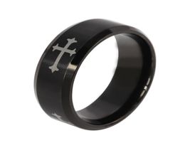 Fashion Mens Rings Stainless Steel Rings for Men Black Wedding Engagement Band Jewelry3810284