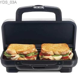 Sandwich Makers Deluxe Hot Sand Maker with Easy-Clean Durable Nonstick Ceramic Plates Fits up to 2 Grilled Cheese Stainless Steel 240227