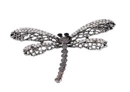 2019 Vintage Dragonfly Brooch Women Insect Jewelry Hollow Out Rhinestone Brooches Broches Ladies Lapel Hijab Scarf Banquet Pin 10p6740933