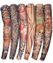 Stretchy Nylon Fake Temporary Tattoo Sleeves Body Art Arm Stockings Slip Accessories Halloween Tattoo Soft For Men Women6684565
