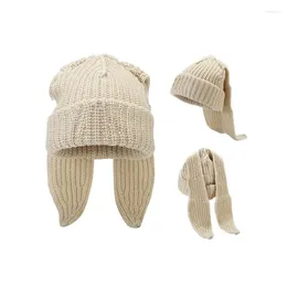 Berets Autumn Winter Cotton Cartoon Style Thicken Knitted Hat Warm Skullies Cap Beanie For Men And Women 20